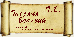 Tatjana Badivuk vizit kartica